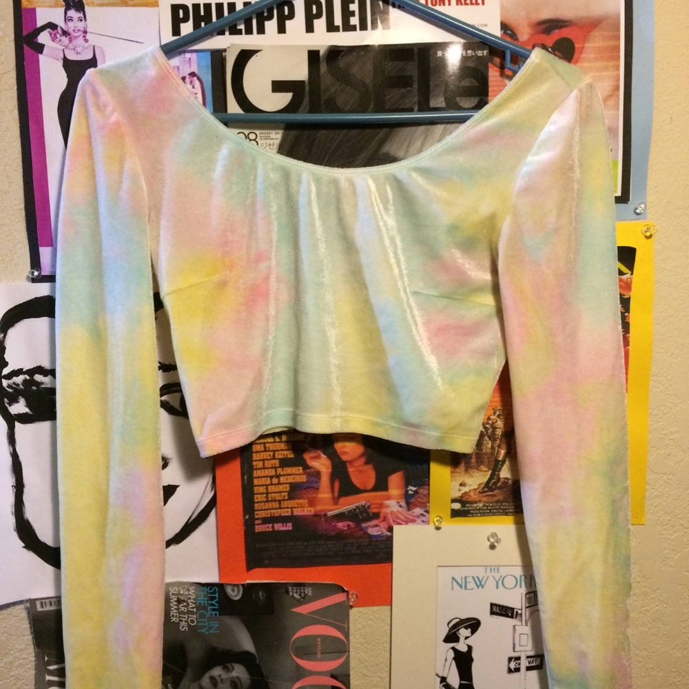 70s inspired Forever 21 Tie-Dye Crop Top